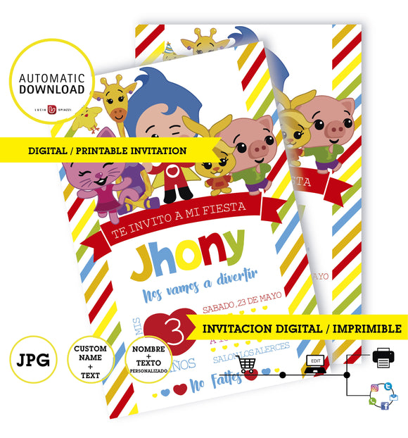 Plim plim tarjeta de cumpleaños, Tarjeta datos personalizados, JPG,  Payaso plim plim y sus amigos, Imagenes de alta calidad, Payaso plim