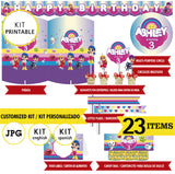 Vera y el reino arcoiris, kit imprimible,  logo y texto personalizados, Vera JPG, 23 piezas descargables digitales, cumpleaños temáticos