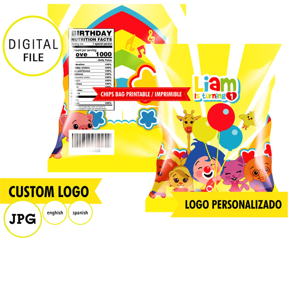 Plim plim, Chips bag, digital file 8 x 11 inches, custom logo. JPG