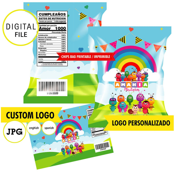 Bichikids, chips bags de Bichikids, Archivos JPG en 300 dpi, alta calidad de imagen, archivo imprimible