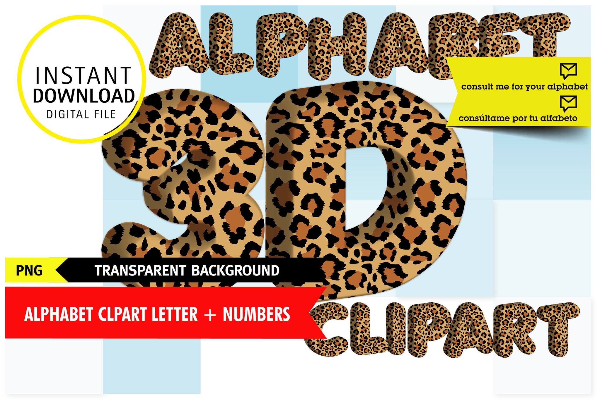 Leopard 3D Alphabet Phigraphic