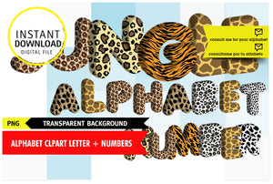 Jungle animals 3D alphabet
