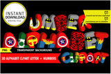 Super hero 3D alphabet