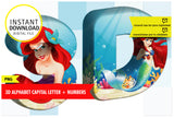 The little mermaid 3D alphabet