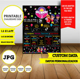 Vera y el reino arcoiris, cartel de pizarra, logotipo personalizado, pizarra imprimible, 16 X 20 pulgadas JPG, datos personalizados