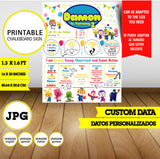 Pororo, cartel de pizarra, logotipo personalizado, pizarra imprimible, 16 X 20 pulgadas JPG, datos personalizados