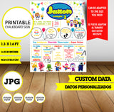 Pororo, cartel de pizarra, logotipo personalizado, pizarra imprimible, 16 X 20 pulgadas JPG, datos personalizados