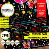 Vera y el reino arcoiris, cartel de pizarra, logotipo personalizado, pizarra imprimible, 16 X 20 pulgadas JPG, datos personalizados