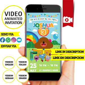 Hey Duggee, animated video invitation