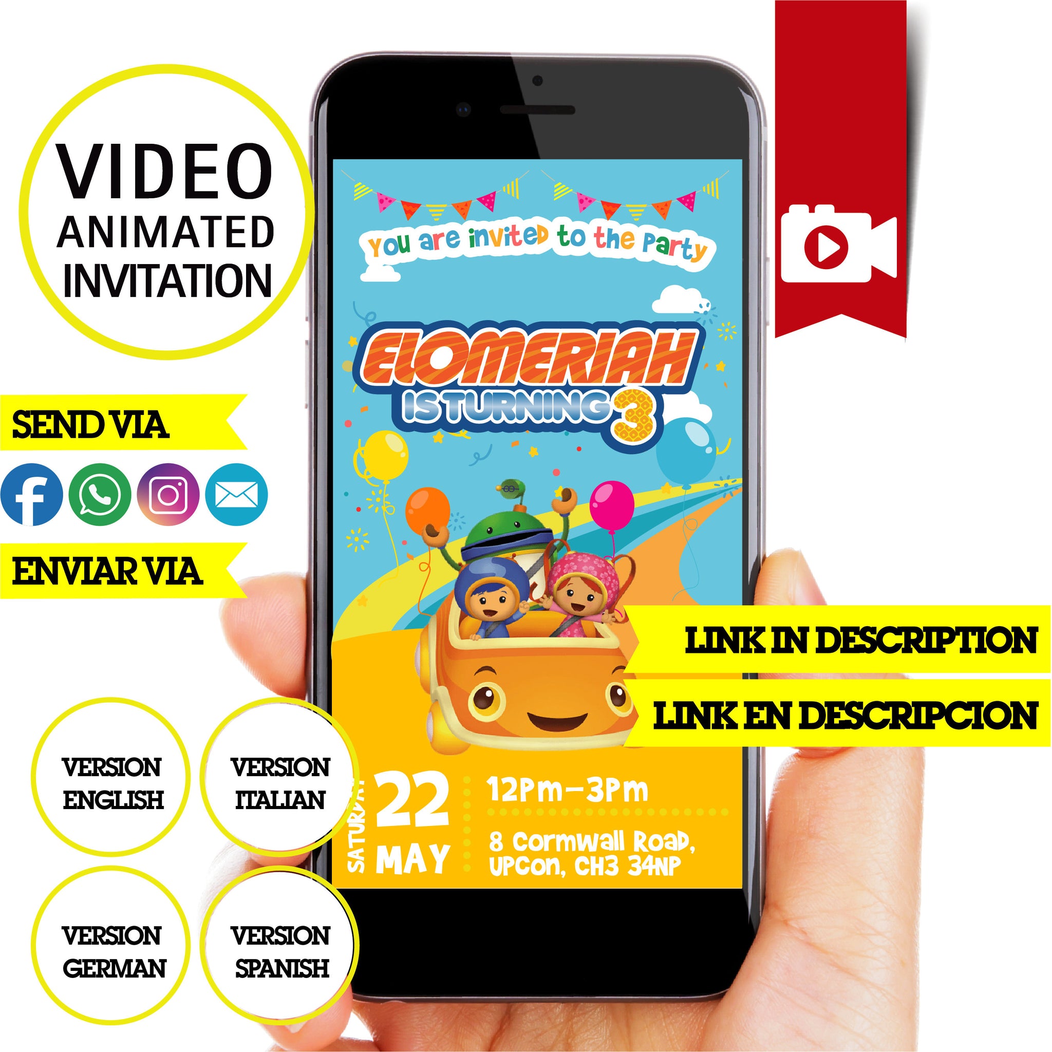 Team umizoomi Animated Birthday Video Invitation | Phigraphic, image size:2048x2048