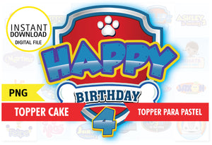 Paw patrol, printable topper cake