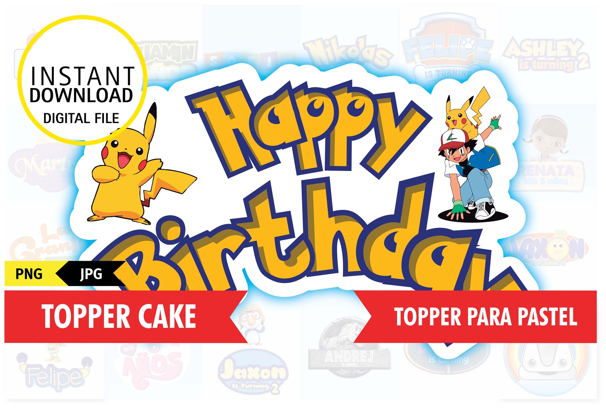 Pokemon Printable Topper Cake Phigraphic