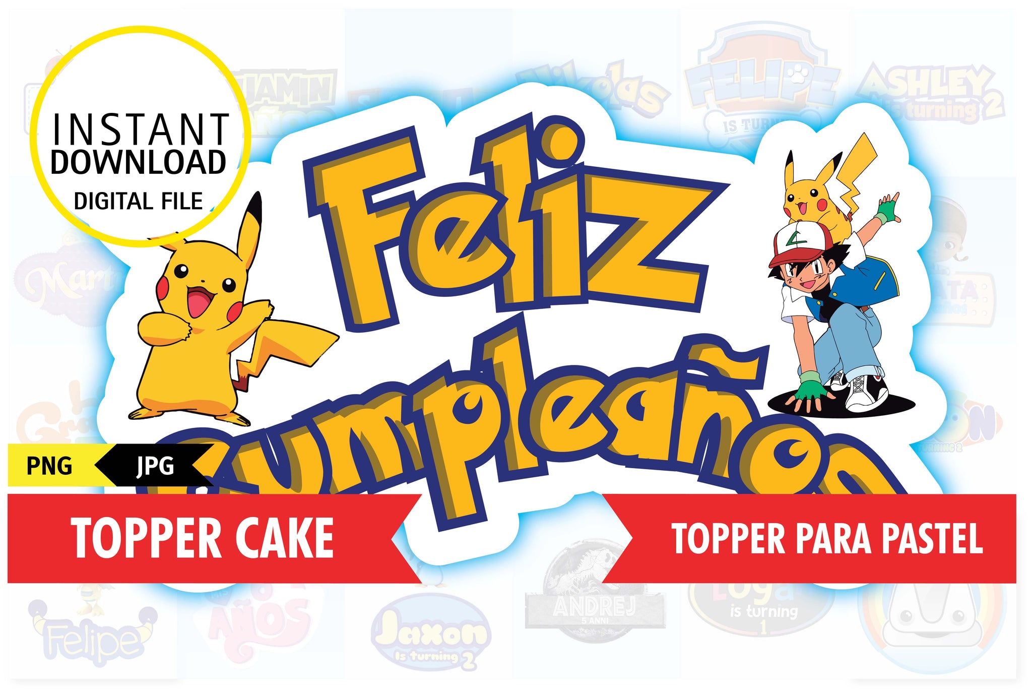 Cake Topper Pokemon