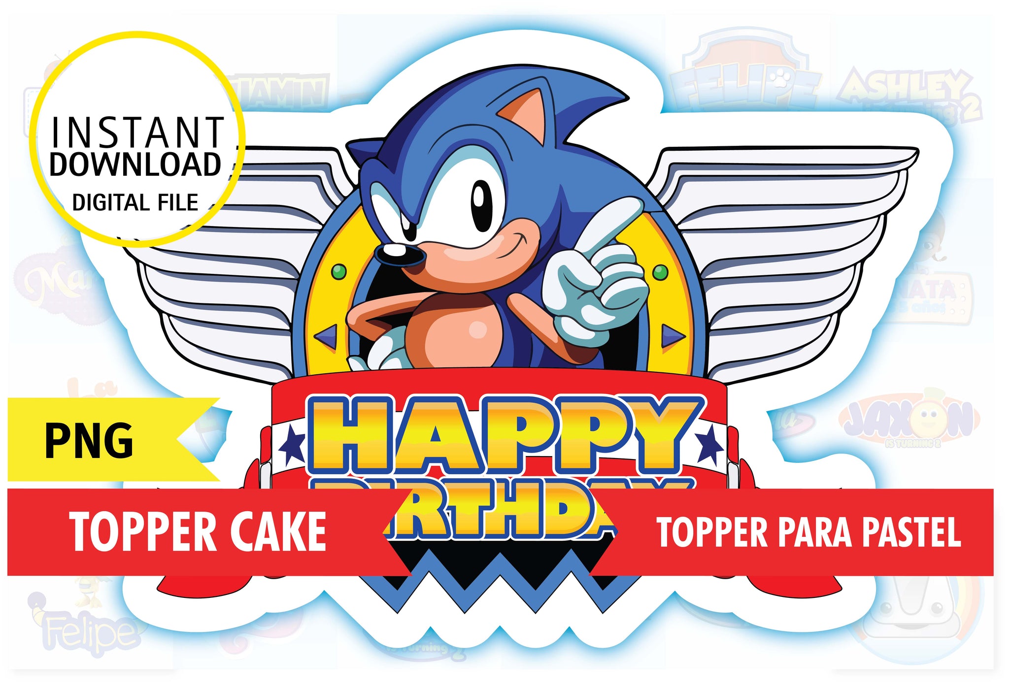 Sonic Cake Topper 